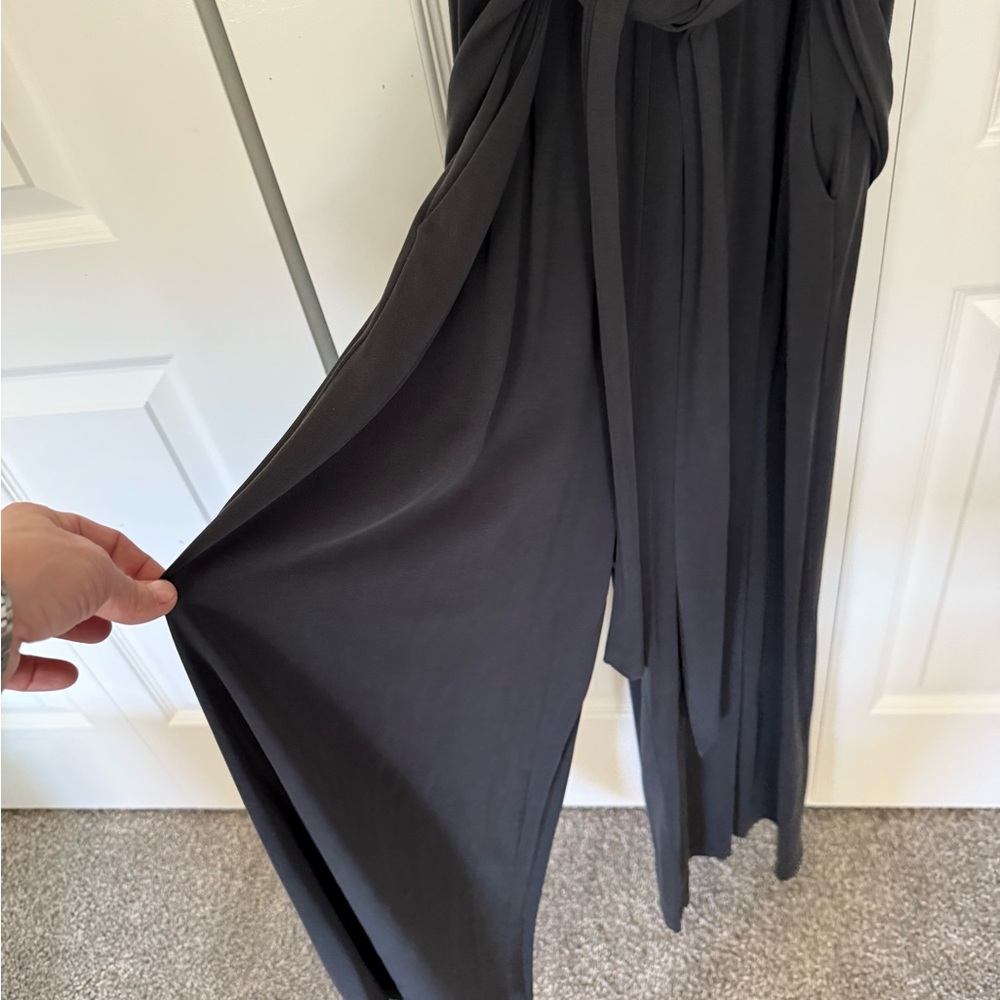 Banana Republic Charcoal Grey Sleeveless Wide Leg Jumpsuit Size Large